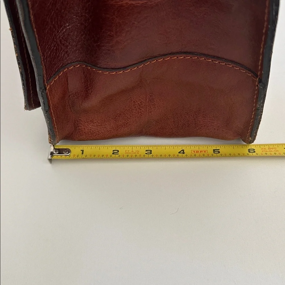 Vintage Classic Italian Genuine Brown Leather Briefcase for Men